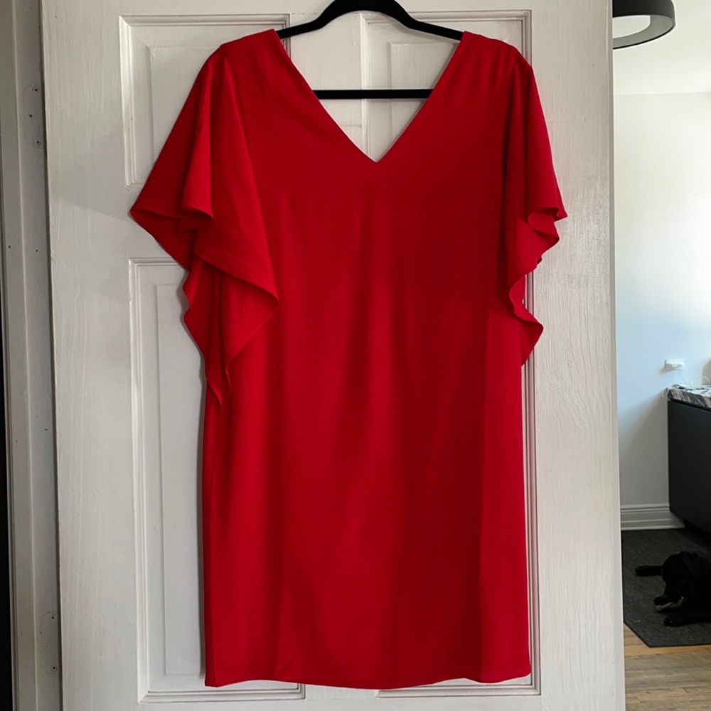 Red shift dress